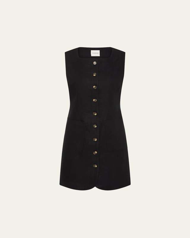 Emma Button-Front Mini Dress